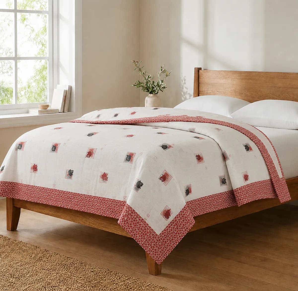 Botanical Cotton Top Sheet - Classy Peach