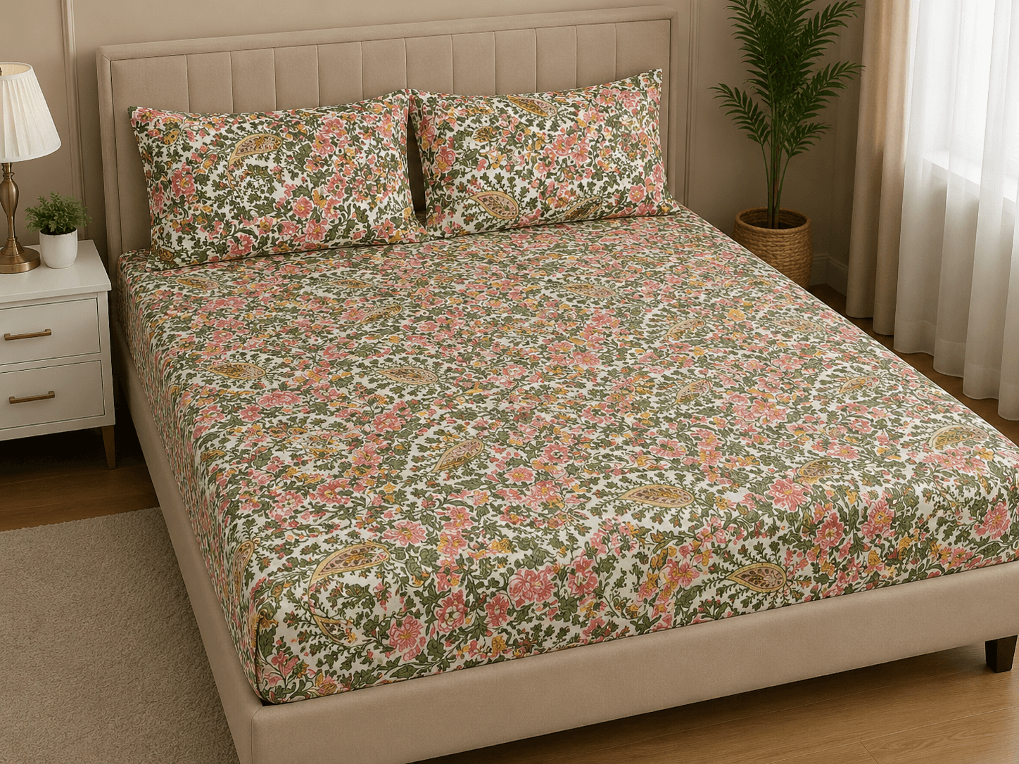 Diwan Bedsheet (70*100) - Multi Color Floral