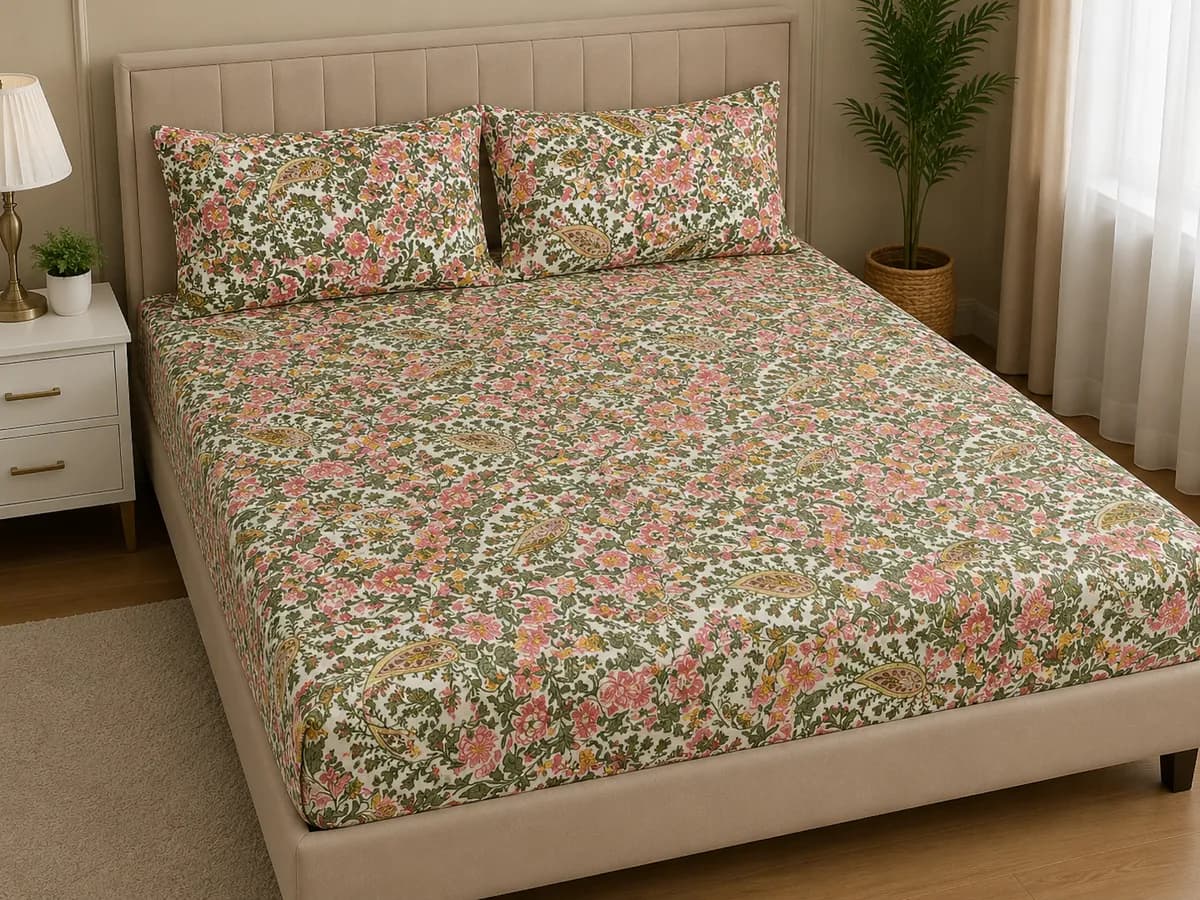 Diwan Bedsheet (70*100) - Multi Color Floral