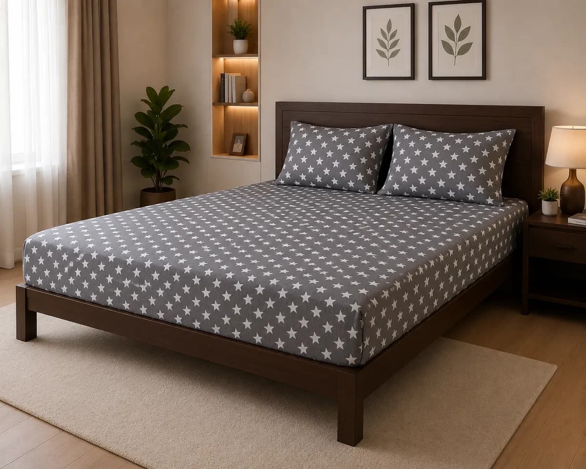  Regular Use Fitted Bedsheet Set - Starry Grey