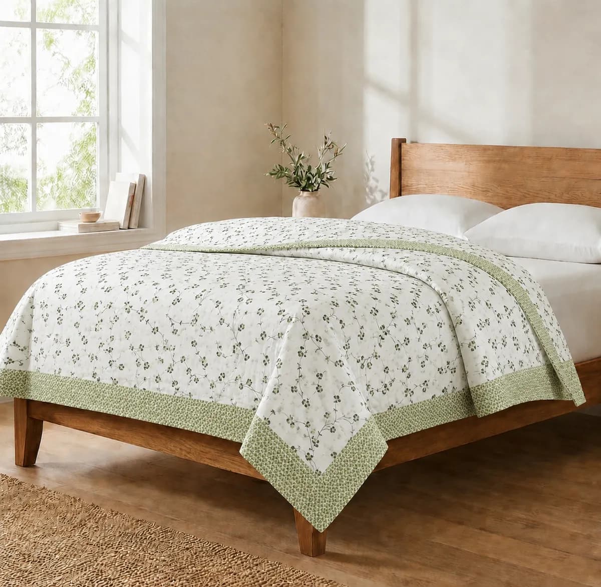 Botanical Cotton Top Sheet - Green Odyssey 
