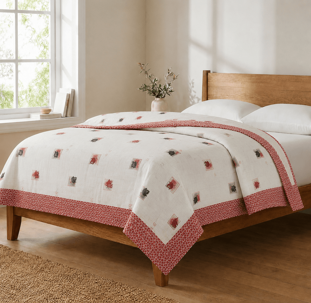 Botanical Cotton Top Sheet - Classy Peach