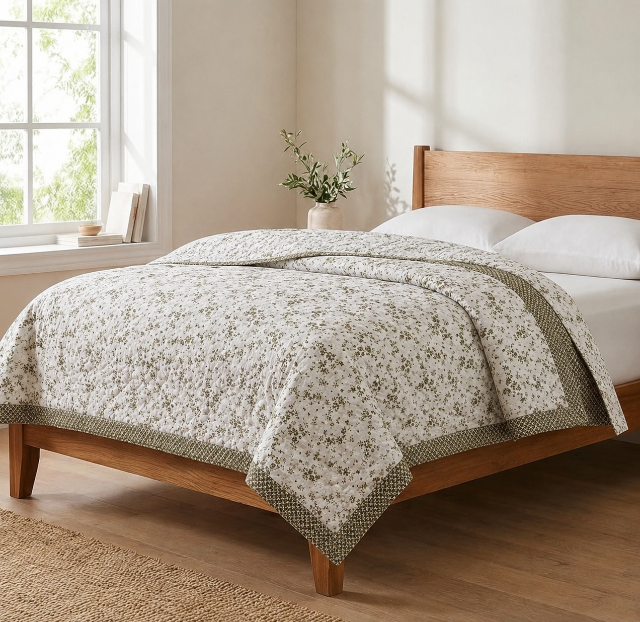 Botanical Cotton Top Sheet - Green Odyssey