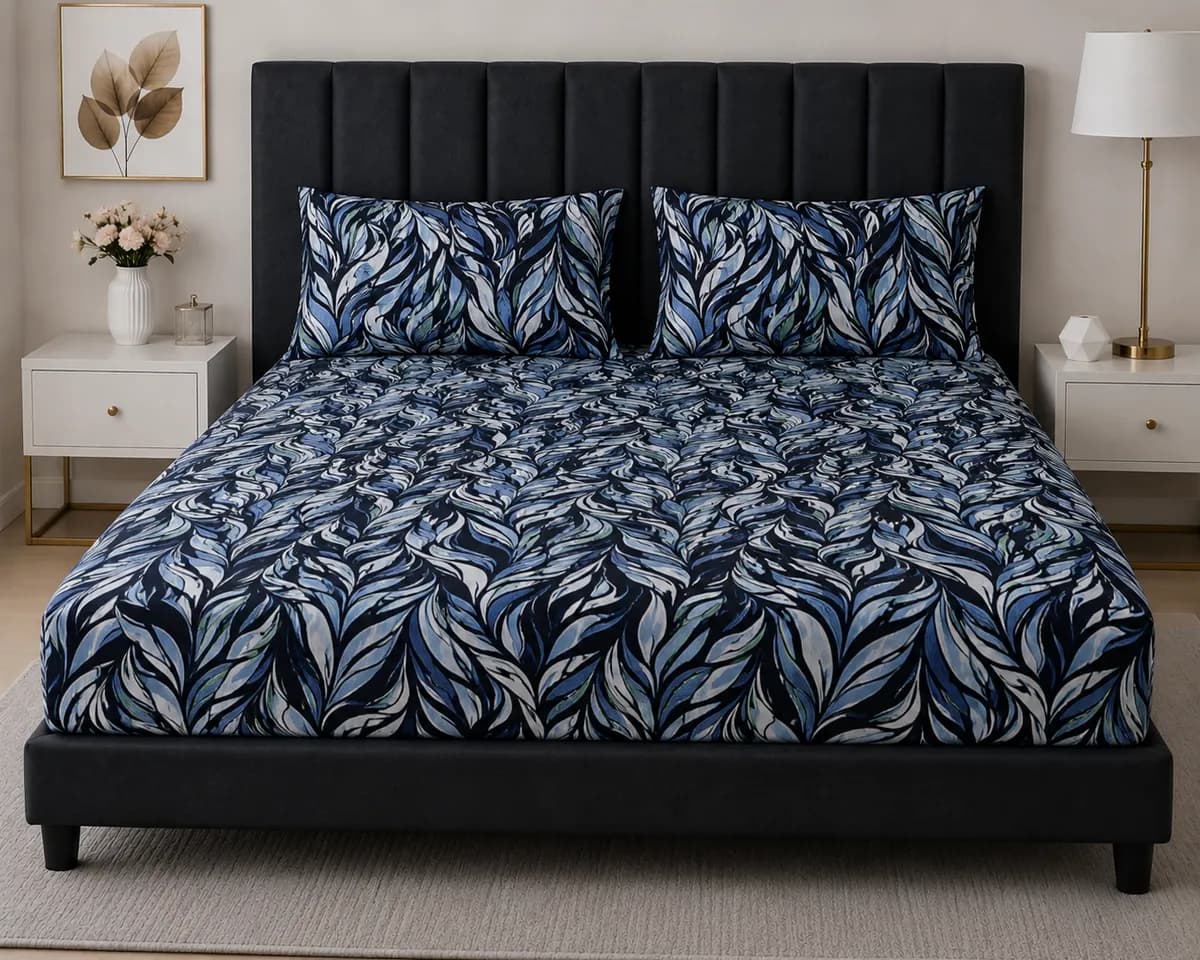 Regular Use Fitted Bedsheet Set - Mix Blue