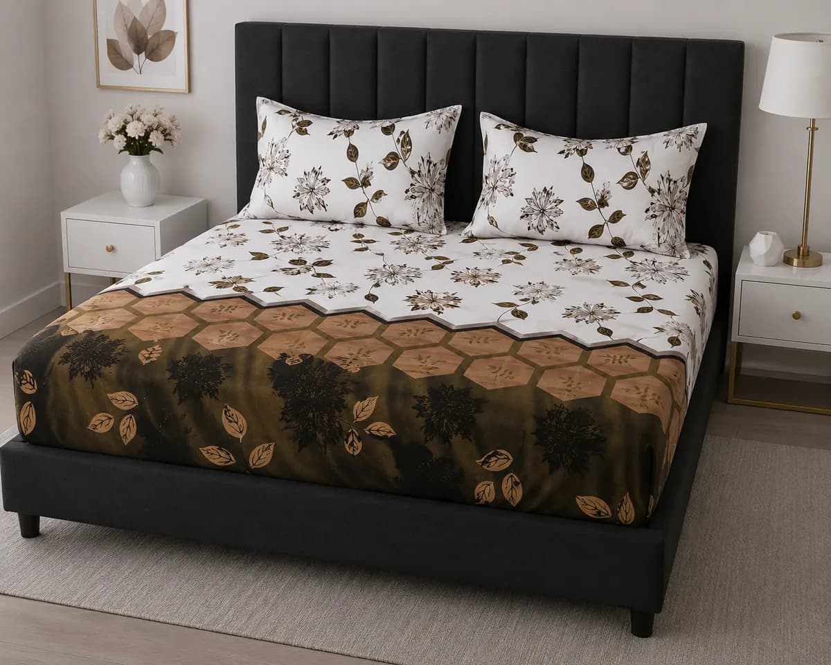Regular Use Fitted Bedsheet Set - Honey Comb White