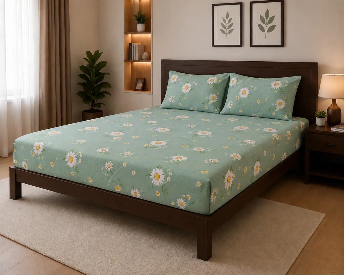 Regular Use Fitted Bedsheet Set - Olive Green