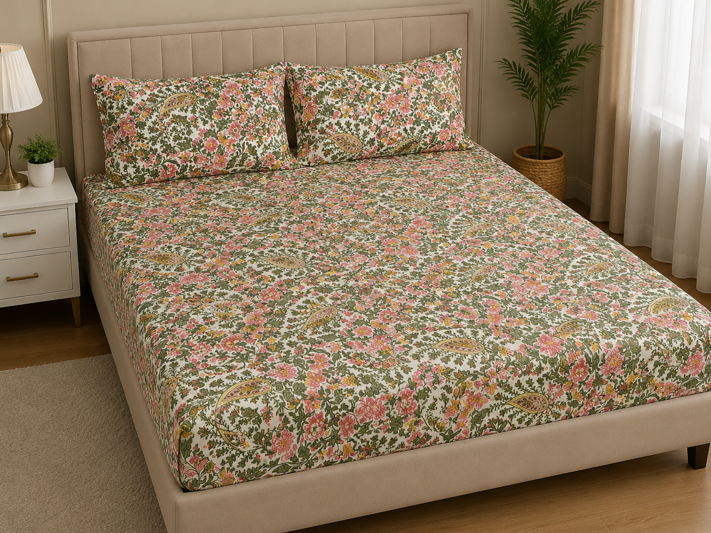 Diwan Bedsheet (70*100) - Multi Color Floral
